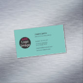 独自のイメージを追加カスタムChic Fresh Mint Green マグネット名刺 (インサイチュ)