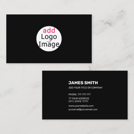 独自のイメージを追加カスタムExvasant Black 名刺 (正面/裏面)