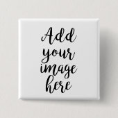 独自のイメージカスタマイズ可能な正方形バッジを追加 缶バッジ (正面)