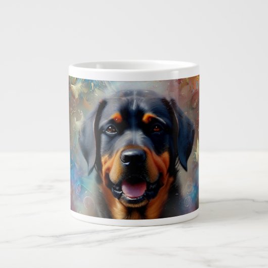 独自のイメージバタフライフレームでパーソナライズ ジャンボコーヒーマグカップ (正面)