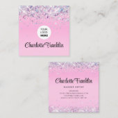 独自のイメージロゴの円のエレガントグリッター スクエア名刺 (正面/裏面)