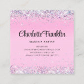 独自のイメージロゴの円のエレガントグリッター スクエア名刺 (裏面)