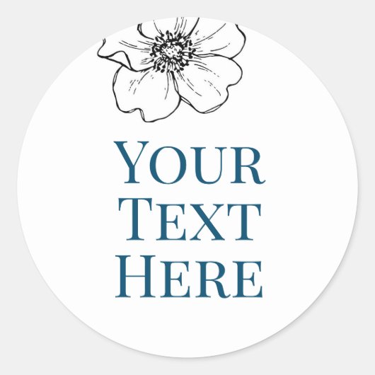 独自のイメージ文字ステッカー青男の赤ちゃんの作成 ラウンドシール (正面)