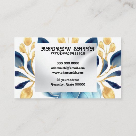 独自のイメージ装飾用フローラ名刺の追加 名刺 (裏面)