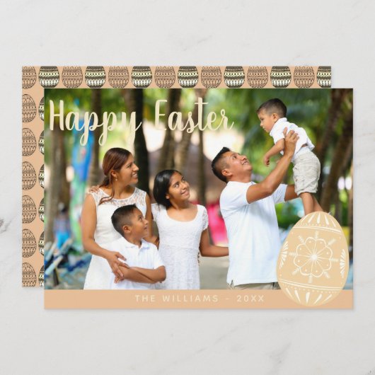 独自のイースターカードを作成 – 家族の写真を追加 シーズンカード (正面/裏面)