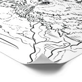 独自のウルフカバーンラインアートをカラー化 ポスター (角)