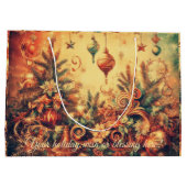 独自のエキゾチックなクリスマスツリーとオーナメントを作成 ラージペーパーバッグ (裏面)