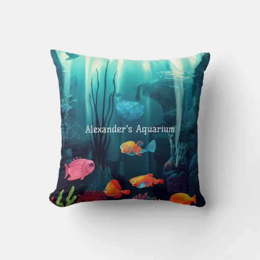 独自のエキゾチックな魚タンク水族館 クッション (正面)