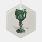 独自のエメラルドグリーンアリスを作成する ガラスオーナメント (正面)