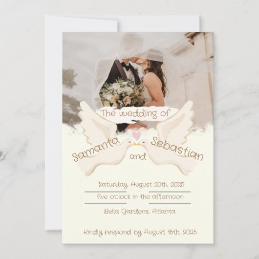 独自のエレガントなデザイン 招待状 (正面)