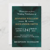 独自のエレガントカスタムDark Greenの結婚作成 招待状 (正面)