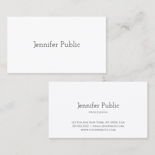 独自のエレガントシンプルテンプレートの作成モダン 名刺 (正面/裏面)