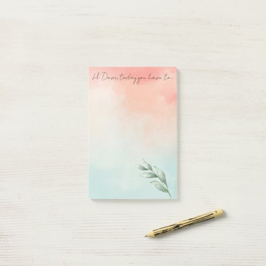 独自のエレガント水彩ユーカリを作成 ポストイット (デスク上)