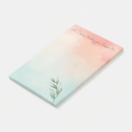 独自のエレガント水彩ユーカリを作成 ポストイット (アングル)