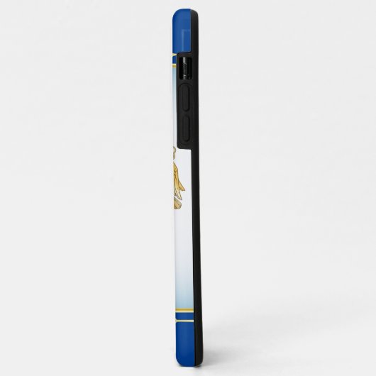 独自のエンブレムを作成ツリーブック鍵クラウン金ゴールドを青にする Case-Mate iPhoneケース (裏面/左)