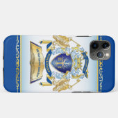 独自のエンブレムを作成ツリーブック鍵クラウン金ゴールドを青にする Case-Mate iPhoneケース (裏面(横))
