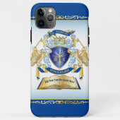 独自のエンブレムを作成ツリーブック鍵クラウン金ゴールドを青にする Case-Mate iPhoneケース (裏面)