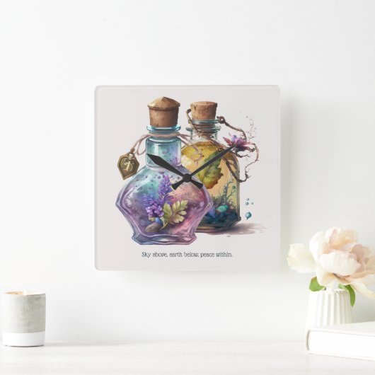 独自のオプションボトルの作成 スクエア壁時計 (ホーム)