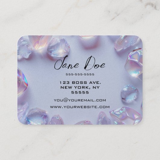 独自のオペルカスタムストーンを作成縁どする 名刺 (裏面)