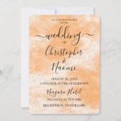 独自のオレンジと白のテクスチャを作成する 招待状 (正面)