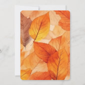 独自のオレンジカスタム色の紅葉を作成結婚する 招待状 (裏面)