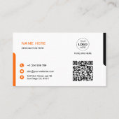 独自のオレンジモダンとブラックを作成 名刺 (裏面)