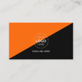 独自のオレンジモダンとブラックを作成 名刺 (正面)