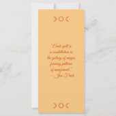 独自のオレンジ色のハイビスカスブックマークカードの作成 (裏面)