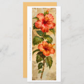 独自のオレンジ色のハイビスカスブックマークカードの作成 (正面/裏面)