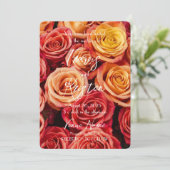 独自のオレンジ色のバラの結婚作成 招待状 (スタンド正面)