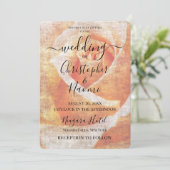 独自のオレンジ色のヴィンテージバラを作成 招待状 (スタンド正面)