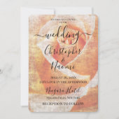 独自のオレンジ色のヴィンテージバラを作成 招待状 (正面)