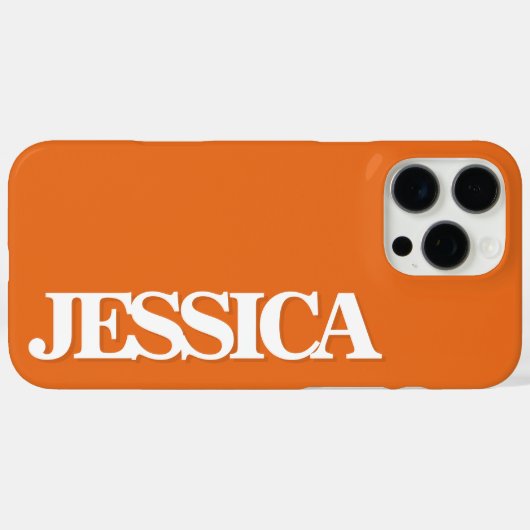 独自のオレンジ色の名前モノグラムを作成する Case-Mate iPhoneケース (裏面 (横))