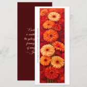独自のオレンジ色の色彩の鮮やかGerberasブックマークを作成する (正面/裏面)