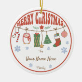 独自のオーナメント名とクリスマスを作成 セラミックオーナメント (正面)
