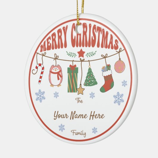 独自のオーナメント名とクリスマスを作成 セラミックオーナメント (左)