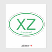 独自のオーバルカントリーコードビニールカーのシールを作る シール (シート)