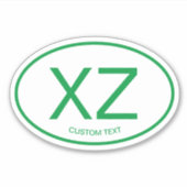 独自のオーバルカントリーコードビニールカーのシールを作る シール (正面)