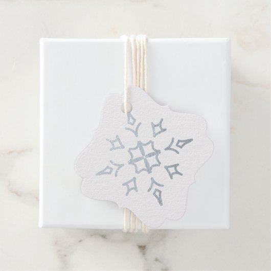 独自のオープンシルバーフォイルのスノーフレークを作成 フェイバータグ (箱)