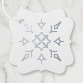 独自のオープンシルバーフォイルのスノーフレークを作成 フェイバータグ (正面)