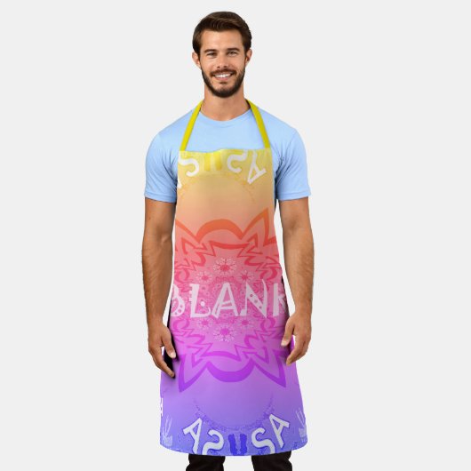 独自のオールオ空白のーバープリントの作成 エプロン (着用した状態)