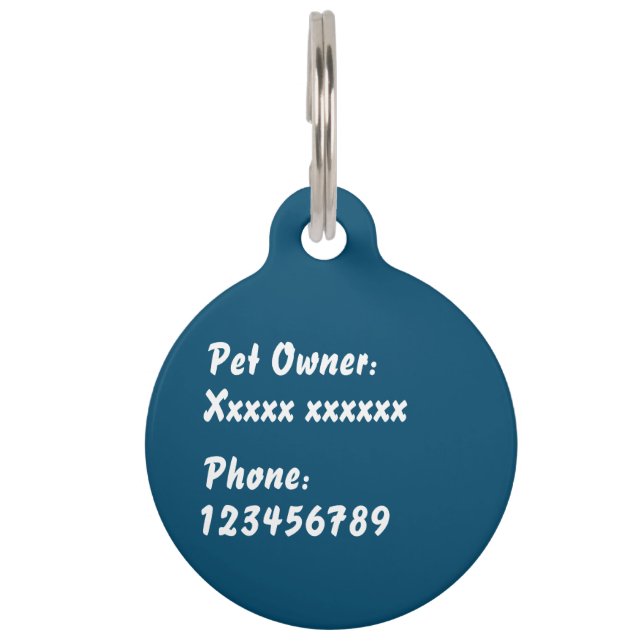 独自のカスタマイズ ペット　ネームタグ (裏面)