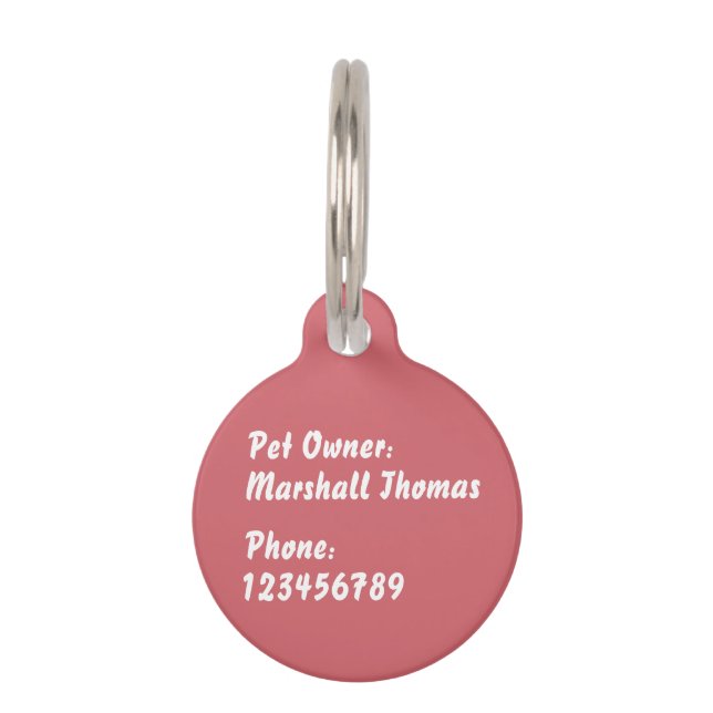 独自のカスタマイズ ペット　ネームタグ (裏面)