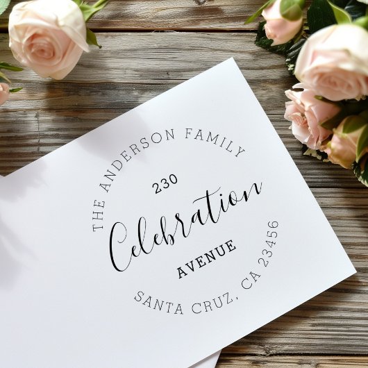 独自のカスタムを作成するシックな名前&差出人住所 ラバースタンプ