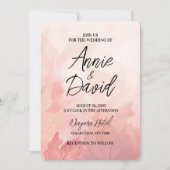 独自のカスタムを繊細な赤離れいの結婚作成 招待状 (正面)