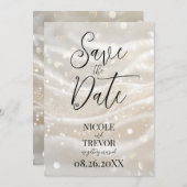 独自のカスタムアイボリーの白波を作成 セーブザデート (正面/裏面)