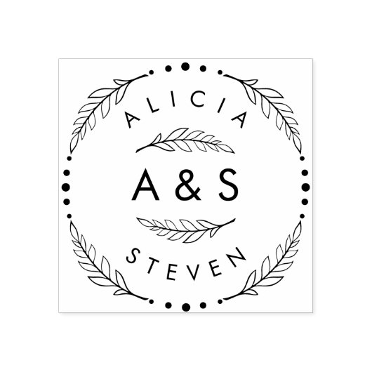 独自のカスタムイニシャル結婚の作成 ラバースタンプ (インプリント)