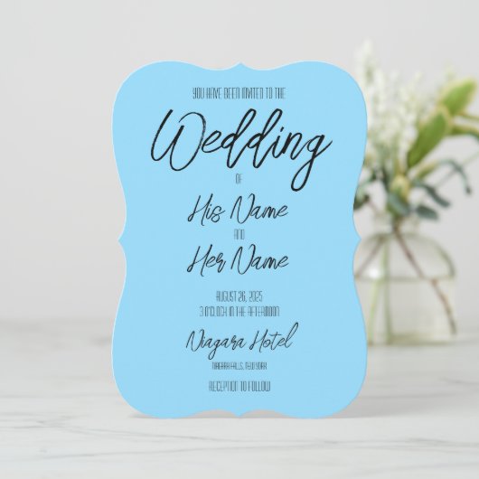 独自のカスタムカラーの結婚作成 招待状 (スタンド正面)