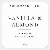 独自のカスタムキャンドルラベルを作成 スクエアシール (正面)