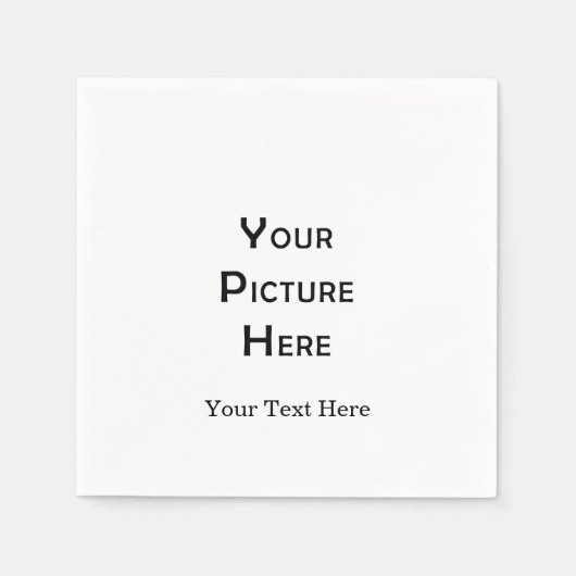 独自のカスタムテンプレート空白のフォトデザイン スタンダードカクテルナプキン (正面)